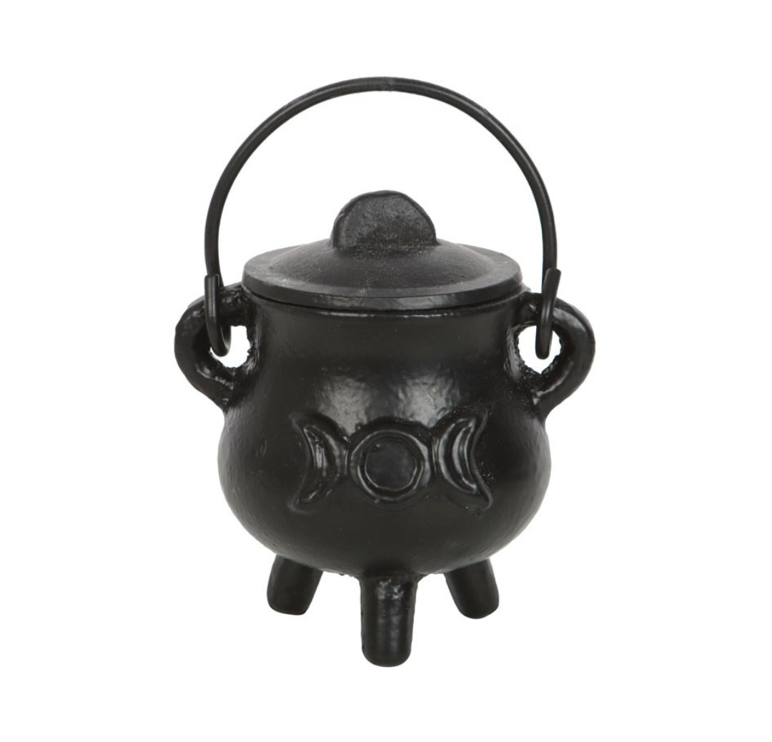 7.5cm Cast Iron Cauldron with Triple Moon