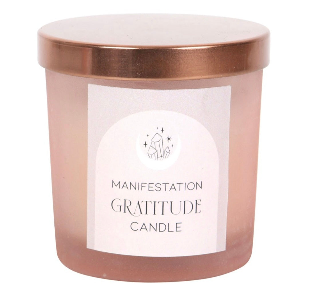 Gratitude Wild Rose Crystal Chip Candle