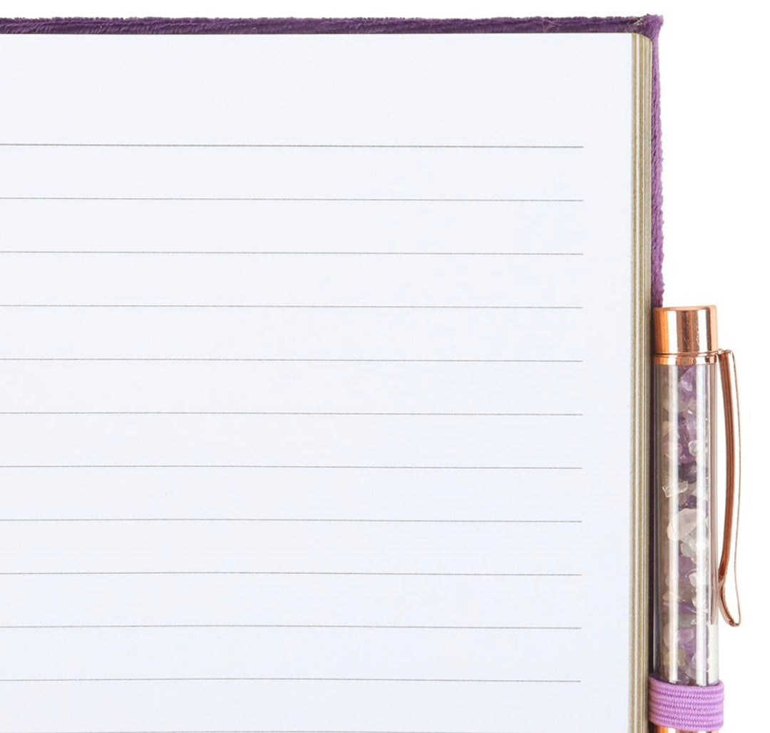 Book of Spells Journal with Amethyst Crystal Pen