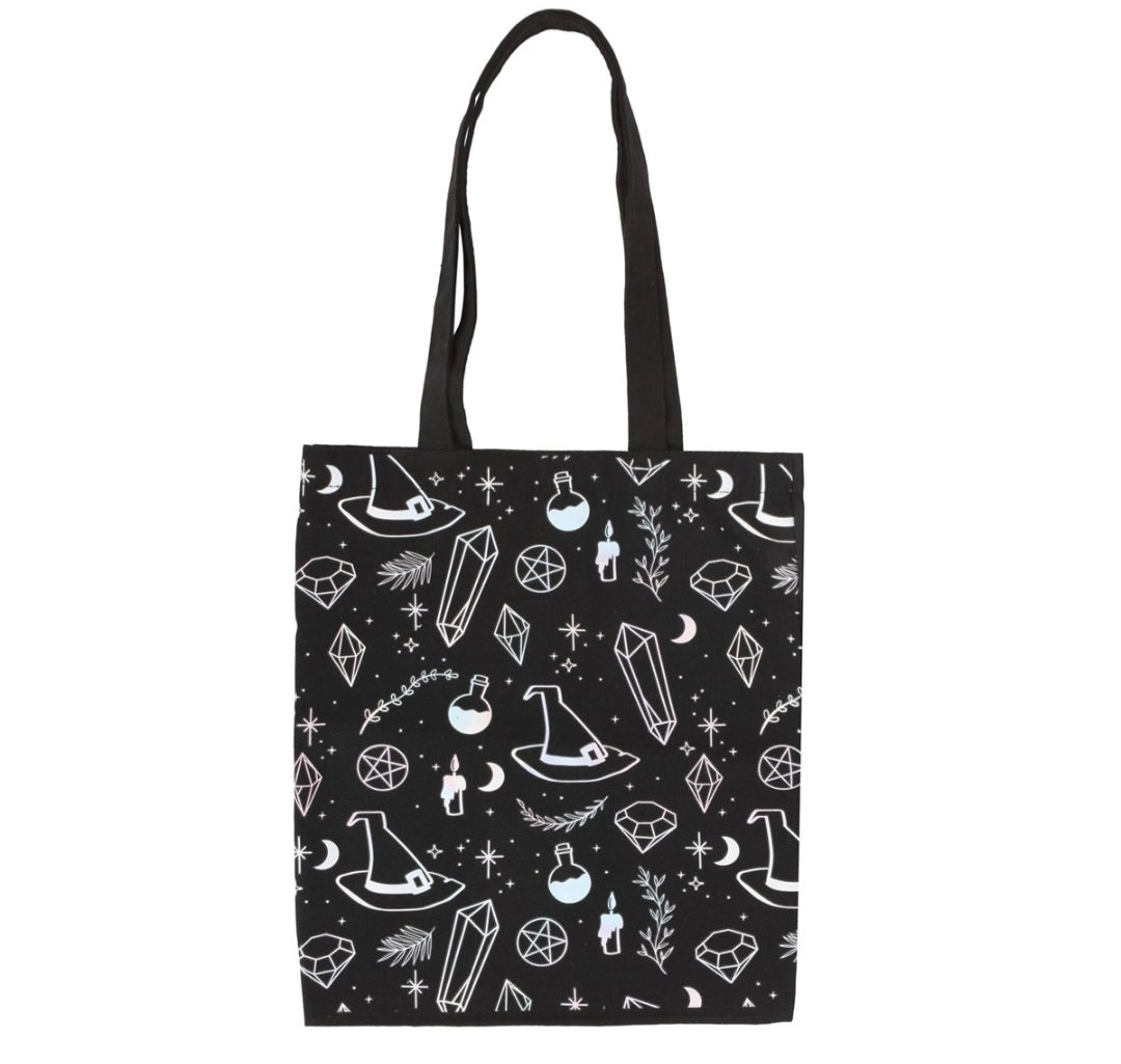 Crystal Witch Print Polycotton Tote Bag