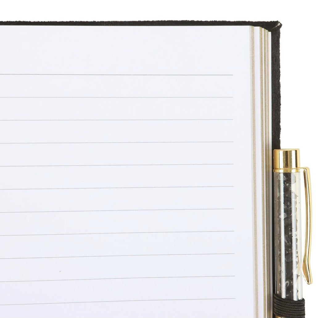 Book of Shadows Journal with Black Obsidian Crystal Pen