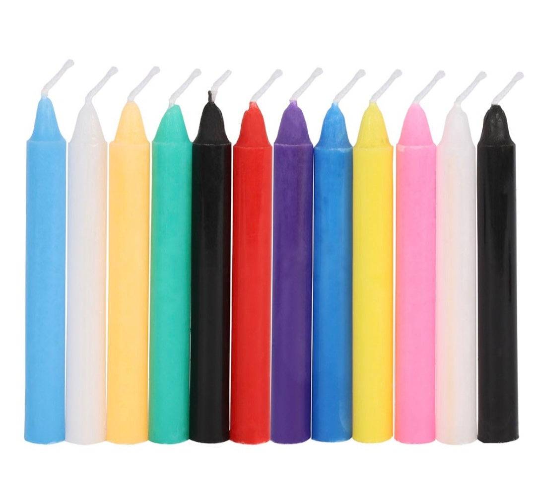 Pack of 12 mixed spell candles