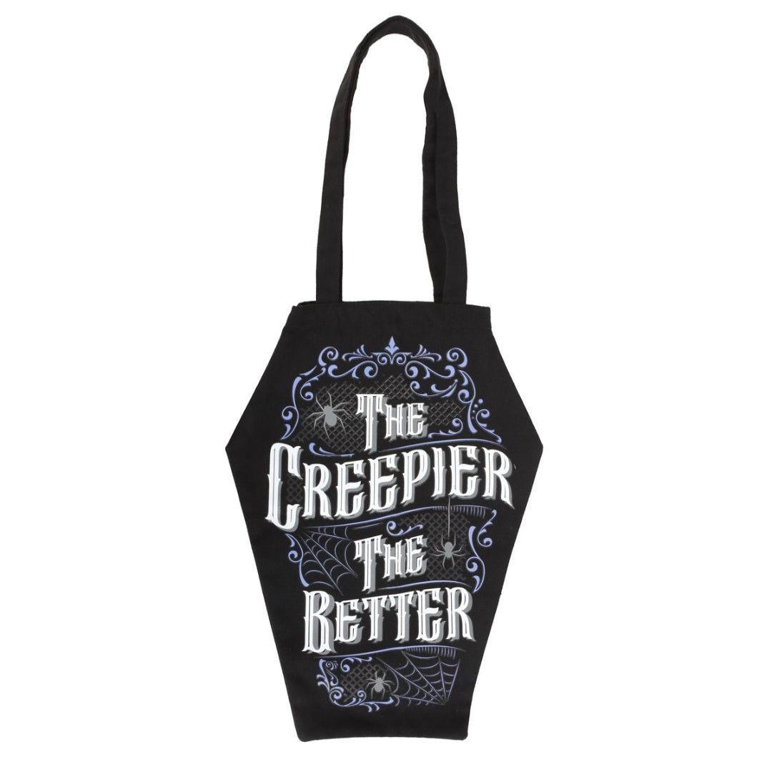The Creepier the Better Coffin Shaped Tote Bag