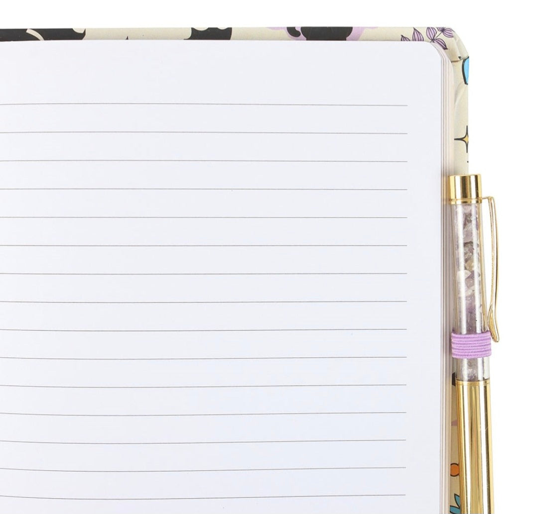 Cute and Creepy Print A5 Notebook with Amethyst Pen