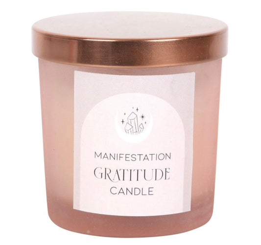 Gratitude Wild Rose Crystal Chip Candle