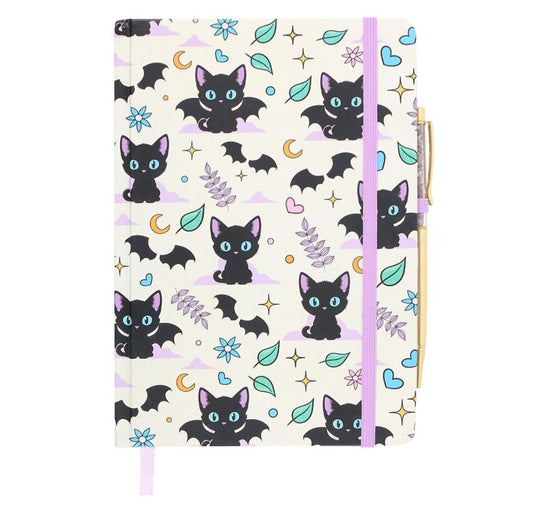 Cute and Creepy Print A5 Notebook with Amethyst Pen