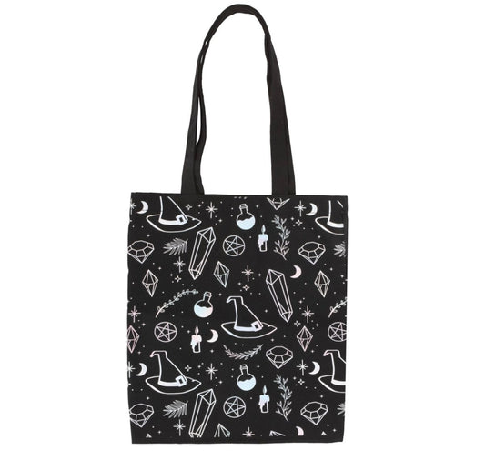 Crystal Witch Print Polycotton Tote Bag