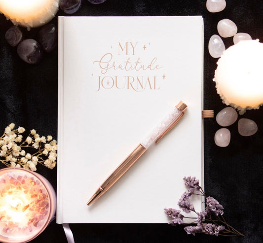 Gratitude Journal with Rose Quartz Pen