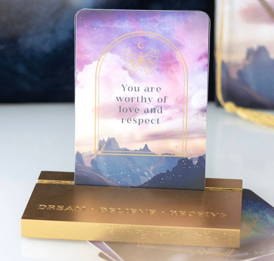 Ethereal Affirmation Cards with Wooden Stand