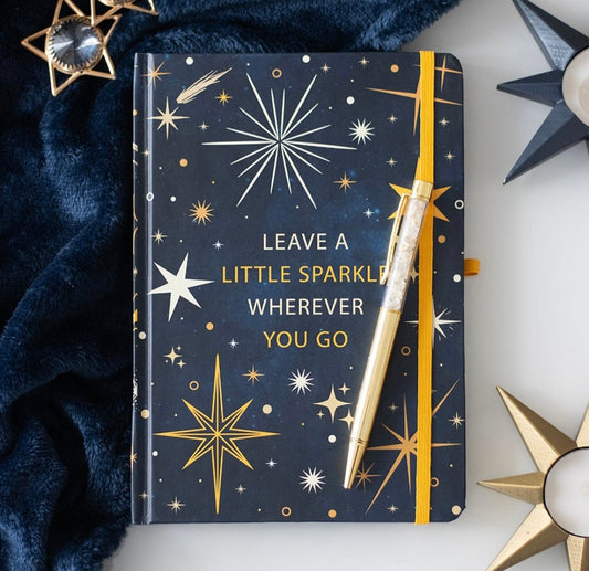 Leave A Little Sparkle A5 Notebook with Citrine Pen