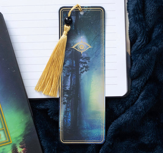 Ethereal Black Obsidian Bookmark with Tassel