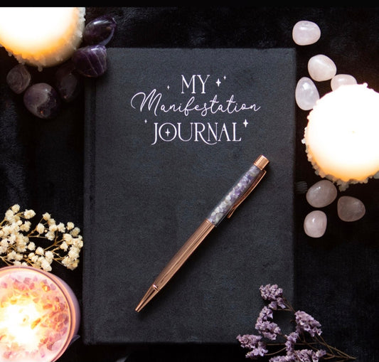 Manifestation Journal with Amethyst Pen