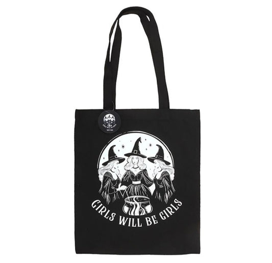 Girls Will Be Girls Witchy Polycotton Tote Bag