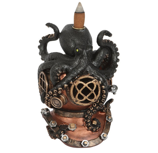 Kraken on Diver's Helmet Backflow Incense Burner